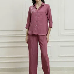 Shally Bhasin by AthenaShirt Collar Neck Shirt With Trousers Co-Ords-image-25