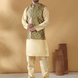 KRAFT INDIA Mandarin Collar Kurta With Churidar-image-87