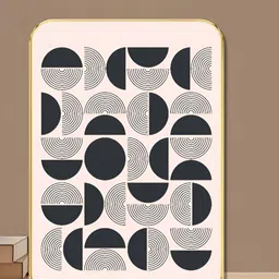 SAF Cream-Coloured & Black Wood Abstract Wall Paintings-18