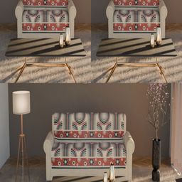 Fashion Throw Beige & Maroon Printed Velvet Sofa Cover-image-33