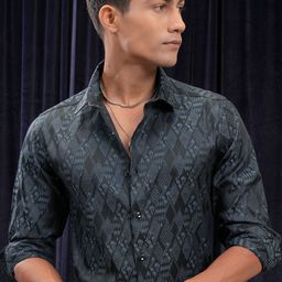 LOCOMOTIVE Men Cutaway Collar Conversational Printed Slim Fit Casual Shirt-image-53