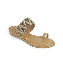 Tresmode Vela Beige Women's Casual Small Wedge Sandals-33