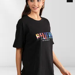 NEYSA Women Typography 2 Printed Applique T-shirt-image-27