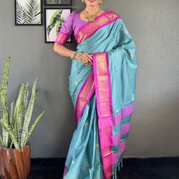 A S CREATION Pure Silk Kanjeevaram Saree-image-71