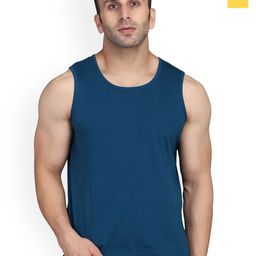 SLOWLORIS Pack Of 2 Round Neck Bio-Wash Cotton Gym Vests-picture-46