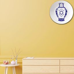 THE QUIRKY HOME White & Blue Delft Vase Printed Ceramic Premium Decorative Wall Decor-image-85