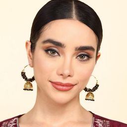 ANTICO Black Beaded Jhumka-image-71