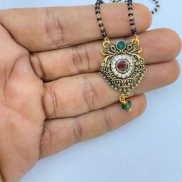 Psight Gold-Plated Artificial Beads Mangalsutra-image-81