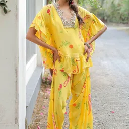 Foram Patel Printed Short Sleeves Top & Trouser Co-Ords image 4