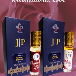 Jeval Set Of 2 Rose Zephyr & Radiant Desire Alcohol Free Attar - 6 ml Each-10