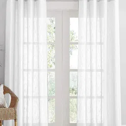 HOMEMONDE White Set of 2 Sheer Long Door Curtain-15