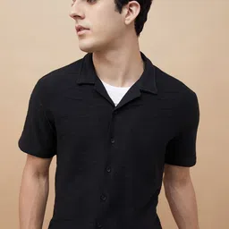Fame Forever by Lifestyle Men Cuban Collar Solid Cotton Casual Shirt-image-94