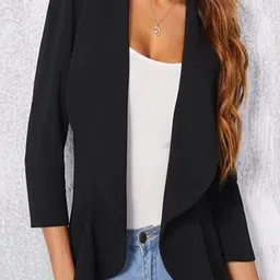 DIMPY GARMENTS Shawl Collar Formal Open Front Blazer image 5