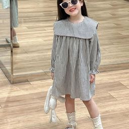 LULU & SKY Striped A-Line Dress-43