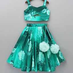 GORLYA Girls Floral Printed Lehenga & Crop Top Set-picture-58