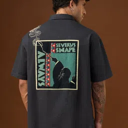 The Souled Store Men Relaxed Fit Graphic Printed Spread Collar Pure Cotton Casual Shirt-picture-15
