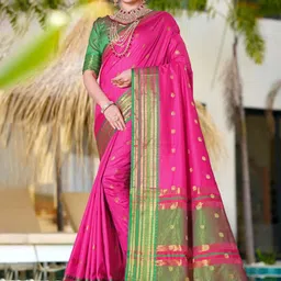 AKSH FASHION Polka Dot Zari Designer Paithani Saree-picture-30