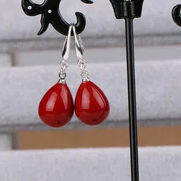 Nilu's Collection Set Of 2 Silver-Plated Teardrop Shaped PearlS Beaded Drop Earrings-image-6