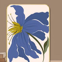SAF White & Blue Flower Printed Wall Art-image-94