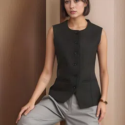 Moda Rapido Women Slim Fit Formal Waistcoat-picture-43