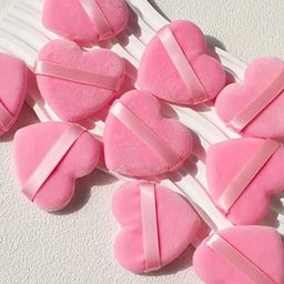 Facejewel Set Of 10 Heart-Shaped Velvet Makeup Sponges-9