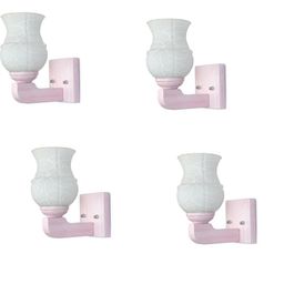 1ST TIME Pack of 4 White Glass Traditional Wall Lamp-picture-3