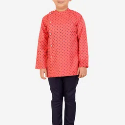 Superminis Boys Paisley Printed Regular Pure Cotton Kurta with Pyjamas-12