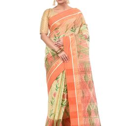DipDiya Floral Printed Pure Cotton Taant Saree-38