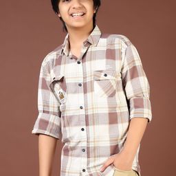 V-Mart Boys Tartan Checks Opaque Checked Casual Shirt-image-59