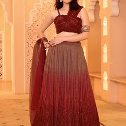 PURVAJA Embellished Sequinned Ready to Wear Lehenga & Unstitched Blouse With Dupatta-image-66