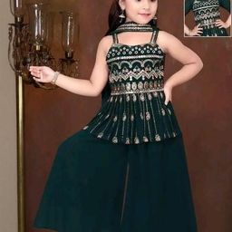 MD ENTERPRISE Kids-Girls Green Clothing Set-image-96