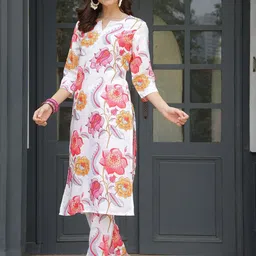 Anouk Women Floral Printed Regular Kurta with Trousers-picture-19