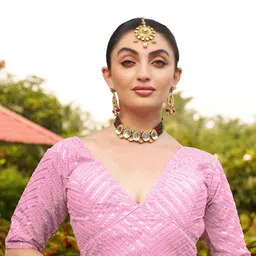 HERE&NOW Embroidered Radymade Saree Blouse-18
