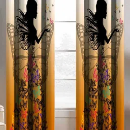 Aura Black & Blue 2 Pieces Abstract Printed Long Door Curtain-16