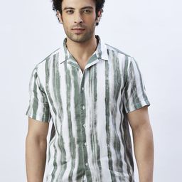 VALEN CLUB Men Relaxed Multi Stripes Opaque Striped Casual Shirt-image-49