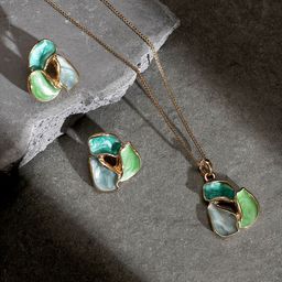 SOHI Gold-Plated The Abstract-Enamel Jewellery Set-image-68