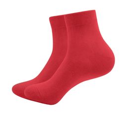 MUKHAKSH Unisex Red Plain School Ankle Length Socks-image-61