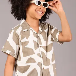 V-Mart Boys Abstract Printed Cuban Collar Cotton Casual Shirt-image-40