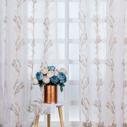 Parda Online White & Brown Set of 2 Ethnic Motifs Tissue Sheer Long Door Curtain-image-32