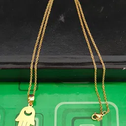 M Men Style Men Stainless Steel Gold-Plated Hand Shaped Pendant-71