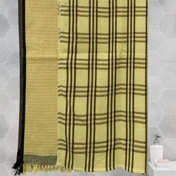 Myntra Elegant Homes Yellow & Brown 2 Pieces Striped Cotton 210 GSM Bath Towels-image-99