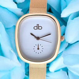 DressBerry Women Brass Dial & Stainless Steel Bracelet Style Straps Analogue Watch MP-DBI-007A-RG-54