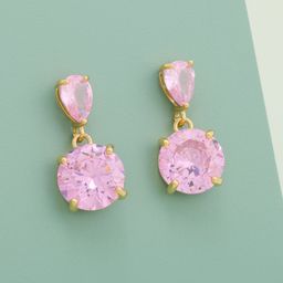 Kushal's Fashion Jewellery Gold-Plated Classic Zircon Studded Drop Earrings-picture-14
