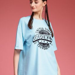 Popster Women Printed Drop-Shoulder Sleeves Pure Cotton T-shirt-image-98