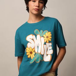 ONLY Women Typography Printed Round Neck Cotton T-shirt-picture-29