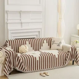 Stylista Brown Polyester Sofa Cover With Arms-picture-10