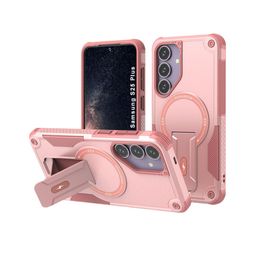 Luxury Kase Unisex Pink Samsung Galaxy S25 Plus 5G Back Cover with Portable Kickstand-image-85