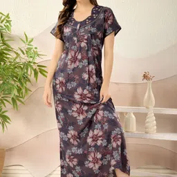 Soulemo Women Floral Printed Maxi Nightdress-picture-10