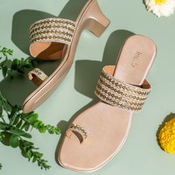 Inc 5 Women Embellished Ethnic Block Sandals-picture-10