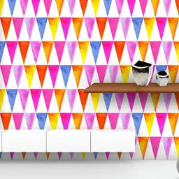 ArtzFolio Printed UV-Resistant Anti-Bacterial Triangular Design Peel & Stick Wallpaper-61